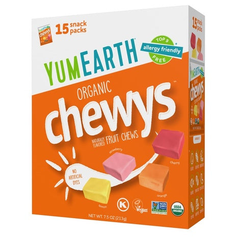 15 Snack Packs of YumEarth Organic Fruit Chews