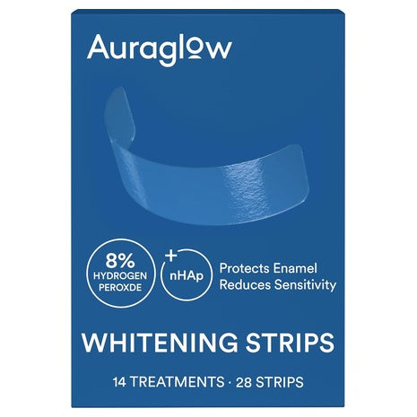28-Count Auraglow Sensitive Teeth Whitening Strips (14 Whitening Treatments)