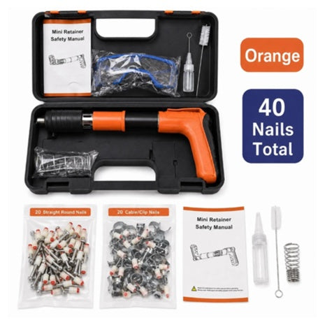 Mini Steel Nail Gun Kit With 40 Nails & Case