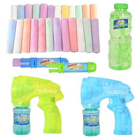 Maxx Bubbles Bubble Party Pack with 2 Blasters & Chalk