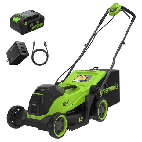 Greenworks 24V 14″ Brushless Cordless Lawn Mower Kit