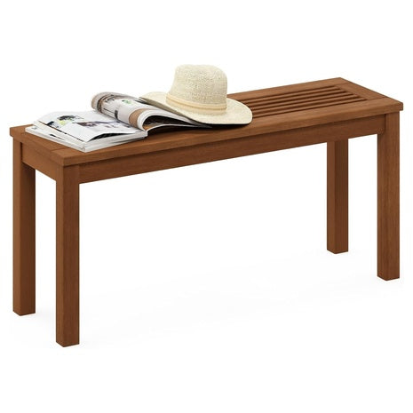 Furinno Tioman Promo Backless Brown Hardwood Outdoor Bench
