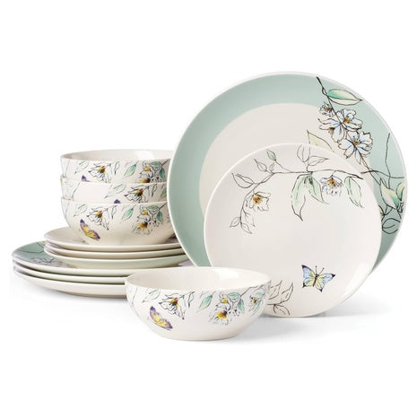 12-Piece Oneida Botanica Dinnerware Set