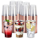 200 12oz Plastic Cups with Rose Gold Rim