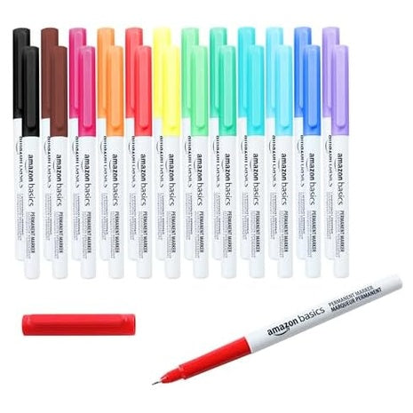 24 Amazon Basics Ultra Fine Point Permanent Markers