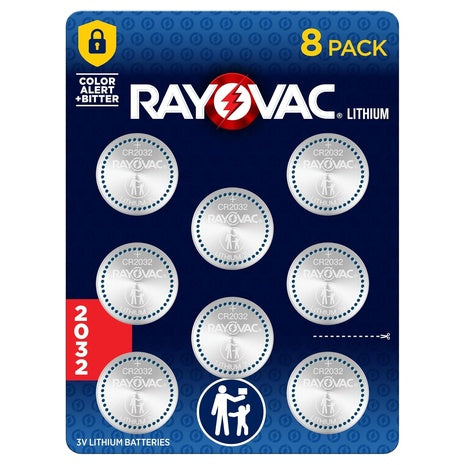 8 Rayovac 2032 3V Key Fob & Apple AirTag Batteries