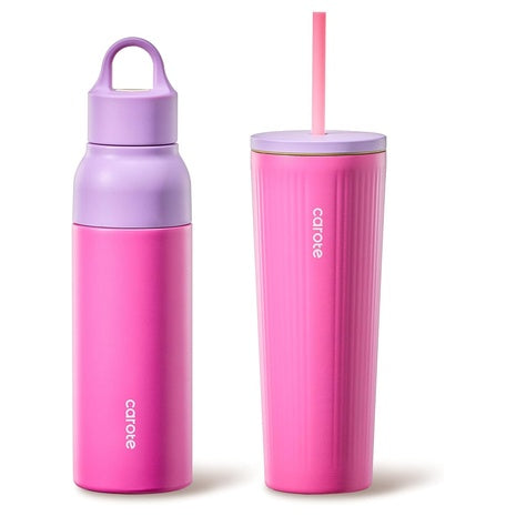 Carote Insulated Water Bottle & Tumbler Set (2 Colors)