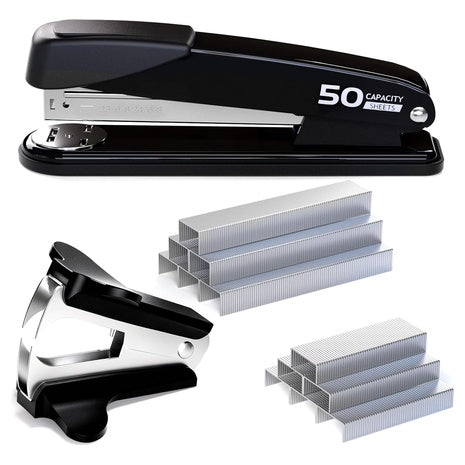 Heavy Duty Metal Stapler with Staple Remover & Staples