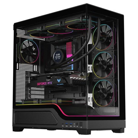 Dual USB3.0/Type C Tempered Glass ATX Gaming Computer Case