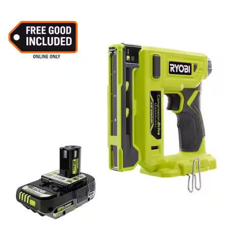 Ryobi 18V ONE+ Cordless Compression Drive 3/8" Crown Stapler + 2.0 Ah Battery
