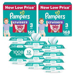 (Sizes 3-7) 2 Month Supply of Pampers Pull On Cruisers 360° Fit Diapers with 1008 Wipes