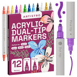 12 Dual Tip Acrylic Paint Markers