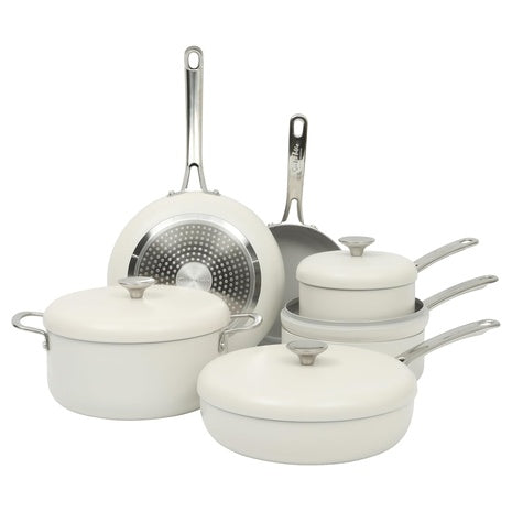 10-Piece Sur La Table Kitchen Essentials Ceramic Nonstick Forged Aluminum Cookware Set