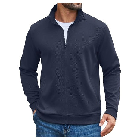 COOFANDY Men's Casual Lightweight Zip Up Sweatshirt