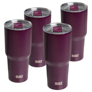 4-Pack: BUILT 30oz Double Wall Tumbler with Lid