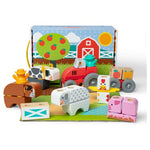 56-Piece Melissa & Doug Blockables Farm Snap and Play Wooden Building Blocks