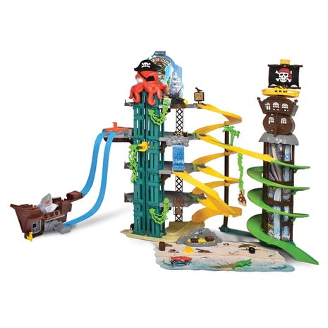 Pirate Garage Multi-Level Trackset with Die-Cast Play Vehicles