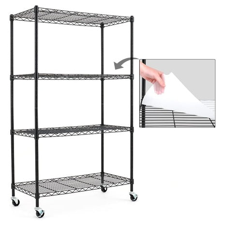 4 Shelf Wire Shelving Unit with Wheels