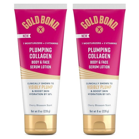 2-Pack Gold Bond Plumping Collagen Body and Face Lotion