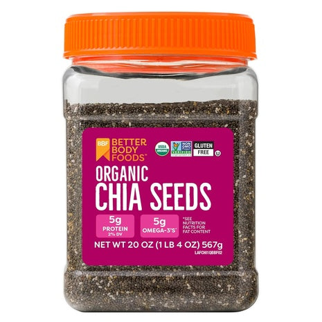 BetterBody Foods Organic Chia Seeds with Omega-3 (1.25lb)