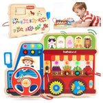 18-in-1 Montessori Toddlers Busy Board with LED Lights