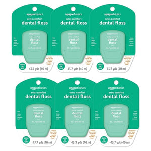 6-Pack Amazon Basics Extra Comfort Mint Dental Floss