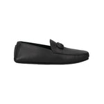 Palinuro Gancini Ornament Drivers in Black Calf Leather