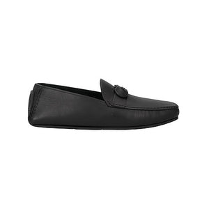 Palinuro Gancini Ornament Drivers in Black Calf Leather
