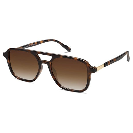Sojos Retro Aviator Rectangular Sunglasses