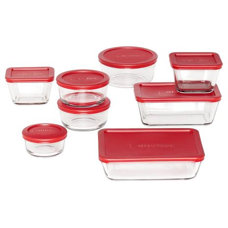 16-Piece Anchor Hocking Glass Food Storage Set w/ Lids