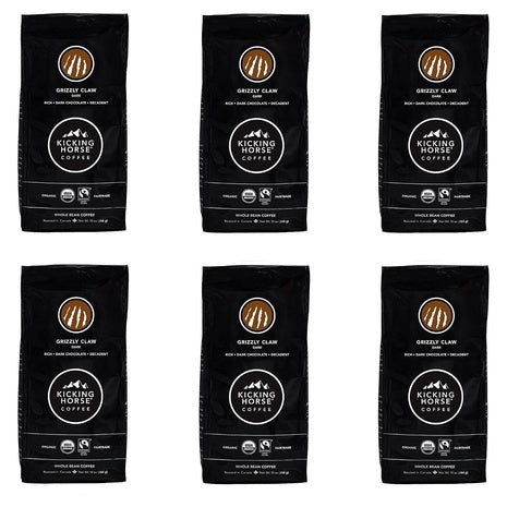 Targeted: 6 Bags Kicking Horse Grizzly Claw Dark Roast Coffee (10oz)