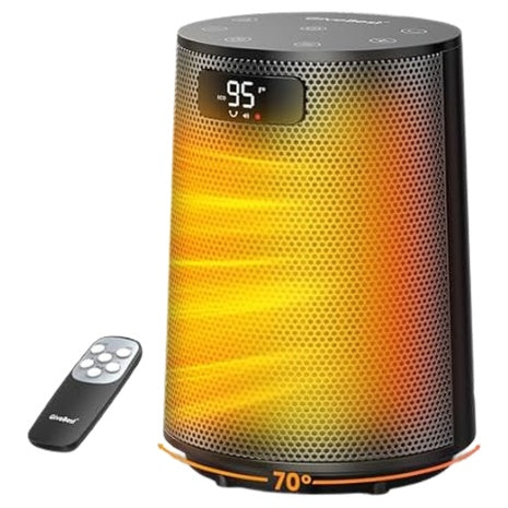 Electric Space Heater With Thermostat And Remote, 70-deg Oscillation