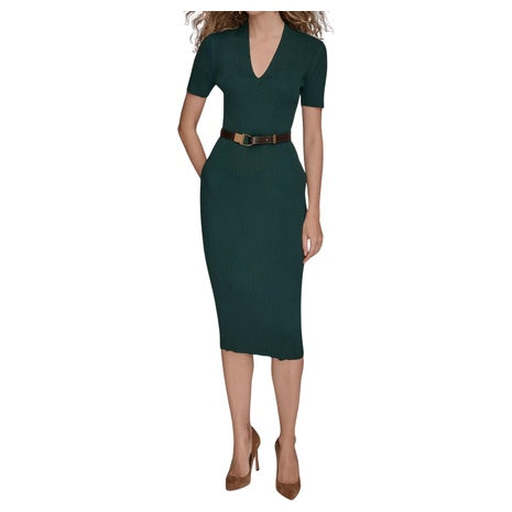 Donna Karan New York Petite Sweater Short Sleeve Midi Dress