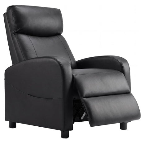 Sweetcrispy PU Leather Sofa No Massage Recliner Chair