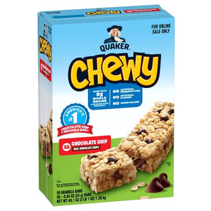 Pack of 58 Quaker Chewy Granola Bars, Chocolate Chip