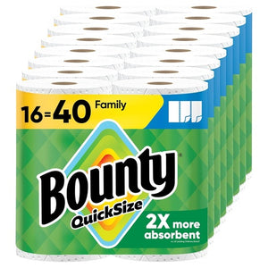 32 Family Rolls of Bounty Paper Towels + $15 Amazon Credit + $15 Rebate!
