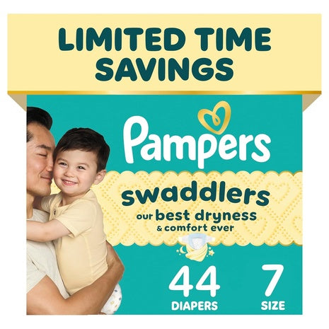 44 Pampers Swaddlers Size 7 Diapers