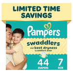 44 Pampers Swaddlers Size 7 Diapers
