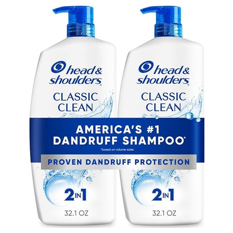 2 Big Bottles Head & Shoulders Shampoo With Pump