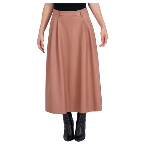 Women's Supersoft Faux Leather Pocketed Maxi Skirt