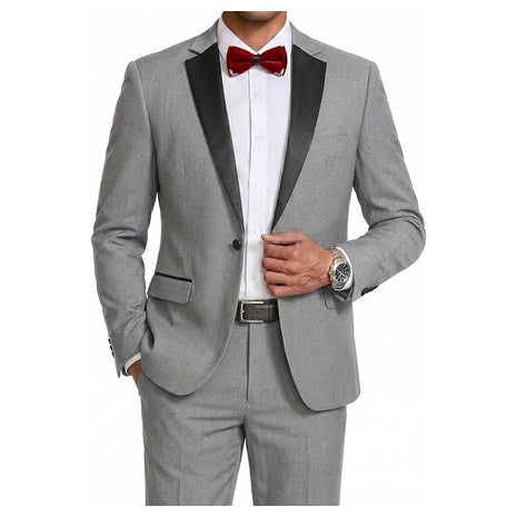 2-Piece Men's Tuxedo Slim Fit One Button Blazer Pants Set