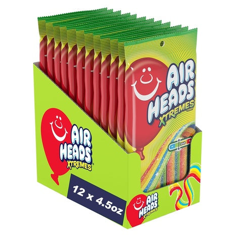 12 Packs Airheads Xtremes Rainbow Berry Candy