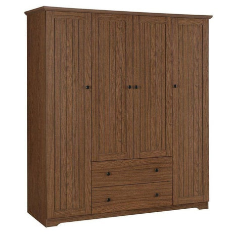 Nestfair Wood 60.6" 4 Door Wardrobe Armoire Closet
