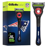 Gillette Labs NFL Patriots Razor, 1 Handle, 4 Razor Blade Refills & Magnetic Stand