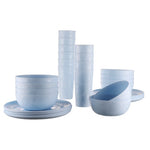 30-Piece MainstaysPlastic Etched Daisy Pattern Dinnerware Bundle Set (2 Colors)