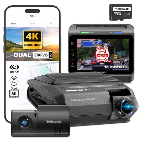 ARC900 4K HDR Dual Dash Cam Front and Rear with 64GB MicroSD