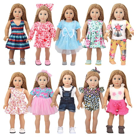 10 Sets of 18 Inch American Doll Clothes Outfits