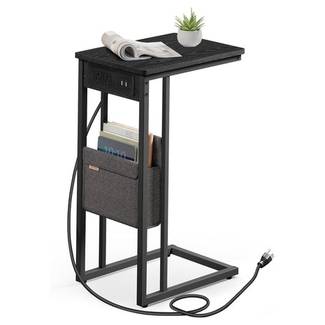 Vasagle C-Shaped End Table With Charging Station