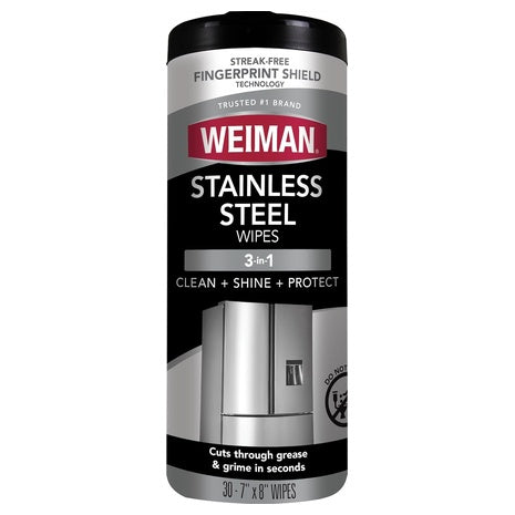 30 Weiman Stainless Steel Cleaning Wipes