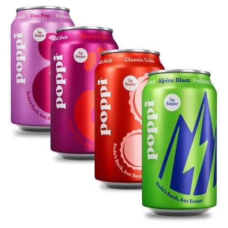 12 Poppi Sparkling Prebiotic Soda Variety Pack